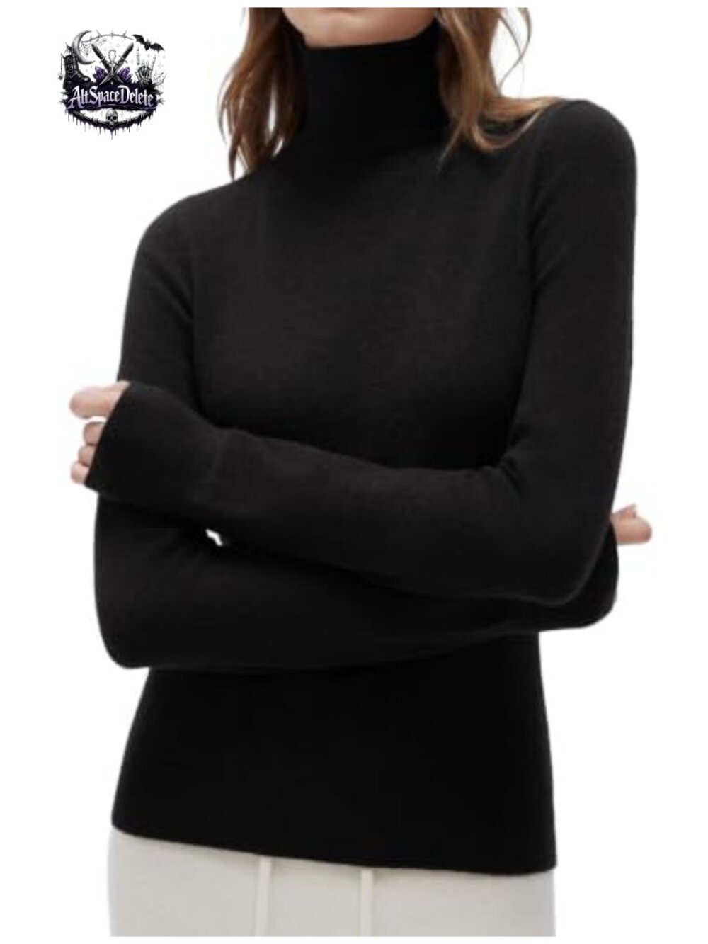 Cashmere Blend Turtle Neck Sweater Loose Fit Pullover Knit Top